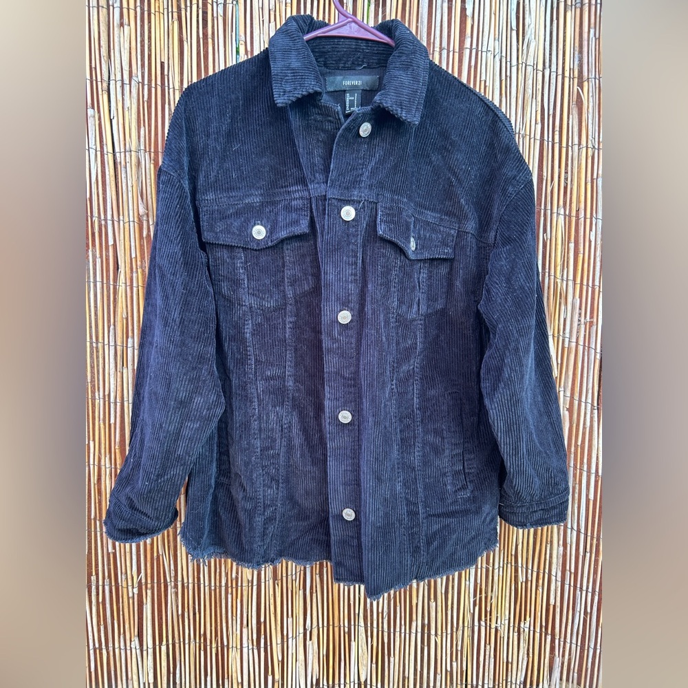Forever 21 Navy Corduroy Utility Jacket